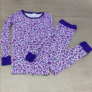 Little Sleepies Purple Wild Hearts Leopard Print Kids Pajamas